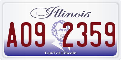 IL license plate A092359