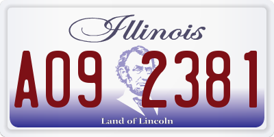 IL license plate A092381
