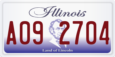 IL license plate A092704