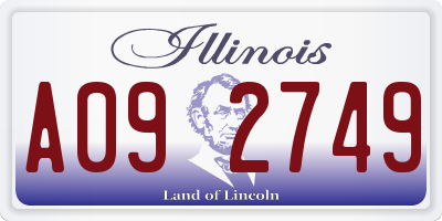 IL license plate A092749