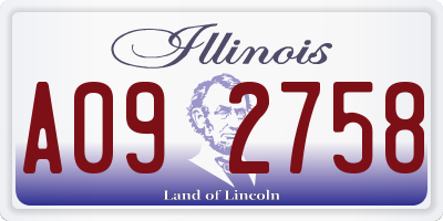 IL license plate A092758