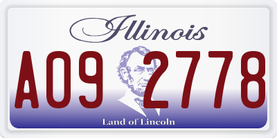 IL license plate A092778