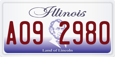 IL license plate A092980