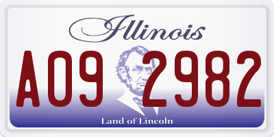 IL license plate A092982