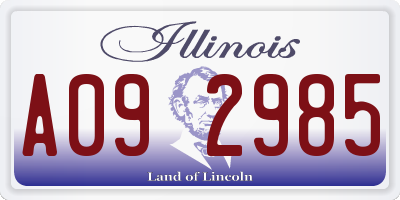 IL license plate A092985