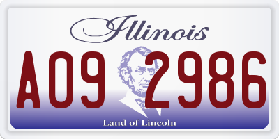 IL license plate A092986