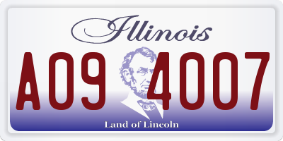 IL license plate A094007