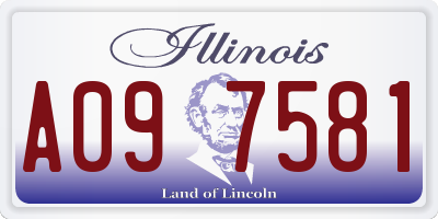 IL license plate A097581