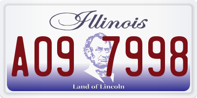 IL license plate A097998