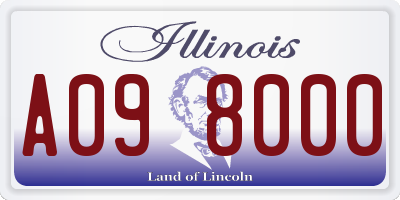 IL license plate A098000
