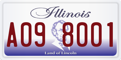 IL license plate A098001