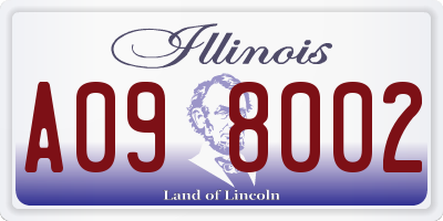 IL license plate A098002