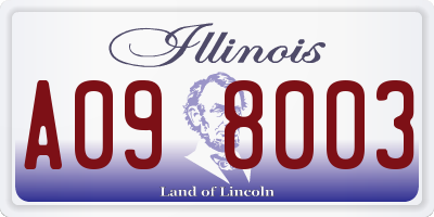 IL license plate A098003