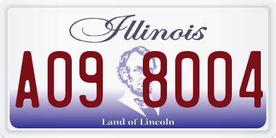 IL license plate A098004