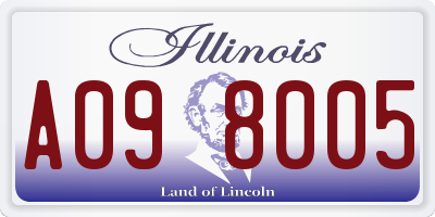 IL license plate A098005