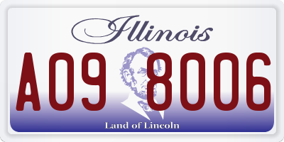 IL license plate A098006