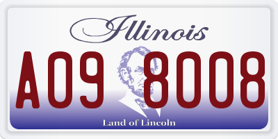 IL license plate A098008