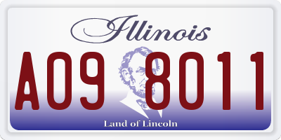 IL license plate A098011