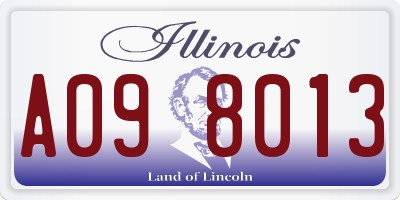 IL license plate A098013