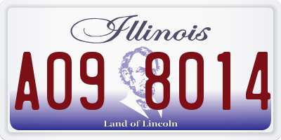 IL license plate A098014