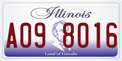 IL license plate A098016