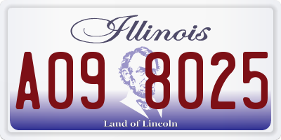 IL license plate A098025