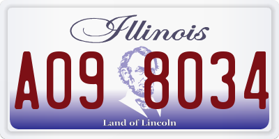 IL license plate A098034