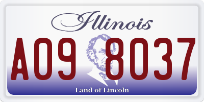 IL license plate A098037