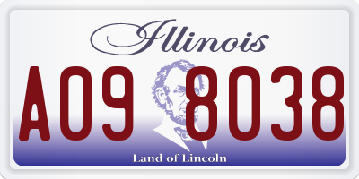 IL license plate A098038