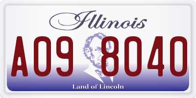 IL license plate A098040
