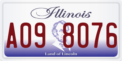 IL license plate A098076