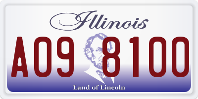IL license plate A098100