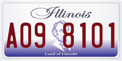 IL license plate A098101