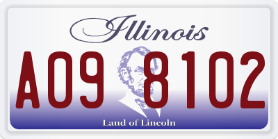 IL license plate A098102