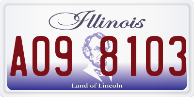 IL license plate A098103
