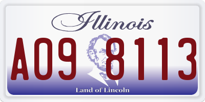 IL license plate A098113