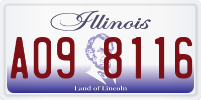 IL license plate A098116