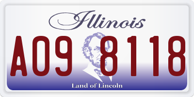 IL license plate A098118