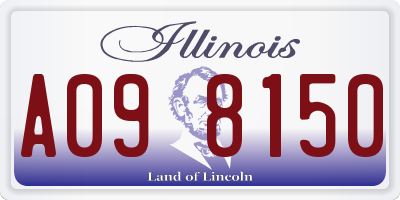 IL license plate A098150