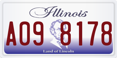 IL license plate A098178
