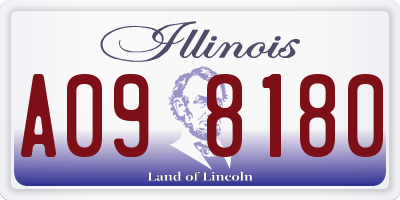 IL license plate A098180