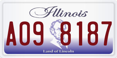 IL license plate A098187