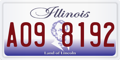IL license plate A098192