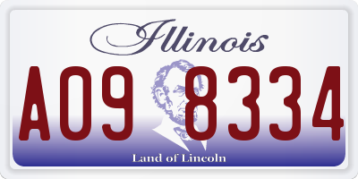 IL license plate A098334