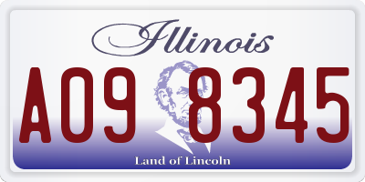 IL license plate A098345
