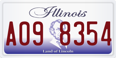IL license plate A098354