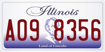 IL license plate A098356