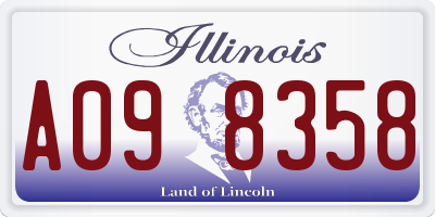 IL license plate A098358