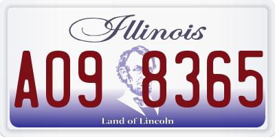 IL license plate A098365