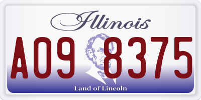 IL license plate A098375